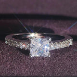 Princess Silver Engagement Ring for Women