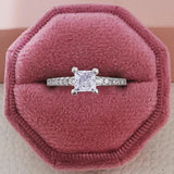 Princess Silver Engagement Ring for Women
