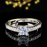 Princess Silver Engagement Ring for Women