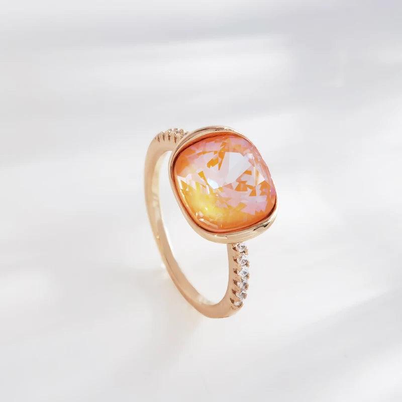 Women's Crystal Finger Ring for Engagement Party Christmas Girls Jewelry