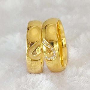 Western Christmas Heart CZ Couples Rings Stainless Steel Jewelry