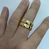 Western Christmas Heart CZ Couples Rings Stainless Steel Jewelry