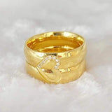 Western Christmas Heart CZ Couples Rings Stainless Steel Jewelry