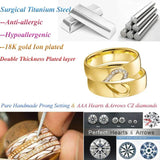 Western Christmas Heart CZ Couples Rings Stainless Steel Jewelry