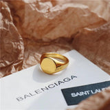 Gold-plated Smooth Woman Man Rings Stainless Steel 18k
