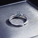 Green CZ Two Rings Adjustable Size Fine Jewelry