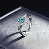 Green CZ Two Rings Adjustable Size Fine Jewelry