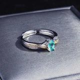 Green CZ Two Rings Adjustable Size Fine Jewelry