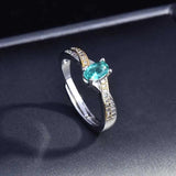 Green CZ Two Rings Adjustable Size Fine Jewelry
