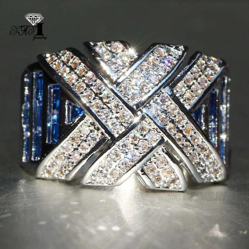 YaYI Princess Cut 3.6 Zircon Silver Engagement Ring