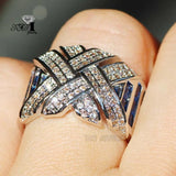 YaYI Princess Cut 3.6 Zircon Silver Engagement Ring