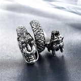 Double Dragon Twist Rings Stainless Steel Ladies Jewellery Christmas Gift