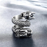 Double Dragon Twist Rings Stainless Steel Ladies Jewellery Christmas Gift