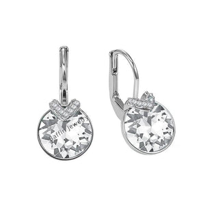 Bella V Drop Earring Christmas Wedding Crystals Austria Silver