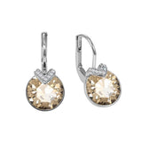 Bella V Drop Earring Christmas Wedding Crystals Austria Silver