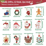 24Pcs Christmas Charms for Earrings Necklace
