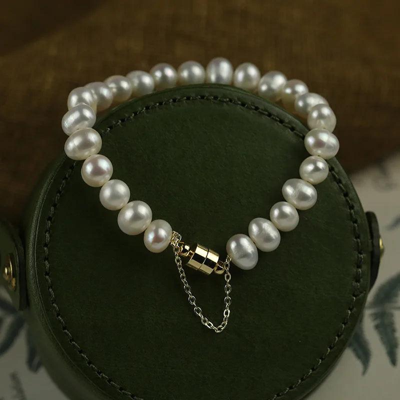14K Filled Natural Pearl Female Charm Bracelet