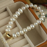 14K Filled Natural Pearl Female Charm Bracelet
