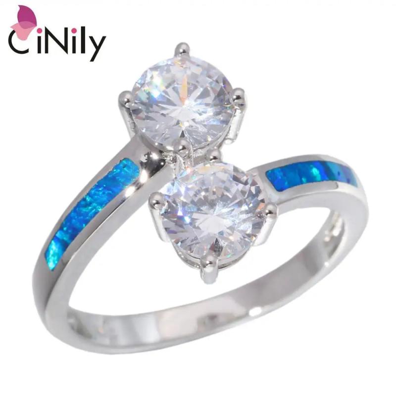 Fire Opal Stone Silver Plated Jewelry Christmas Gift Ring