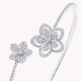 Stonefans Crystal Flower Bracelet Women Hand Jewelry Christmas Accessories