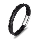 Multicolor Stone Men's Leather Bracelet, Christmas Gift
