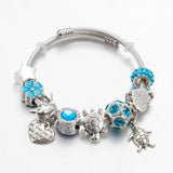 Sea Animal Turtle Stainless Steel Bangle Charm Bracelet DIY Beads Jewelry
