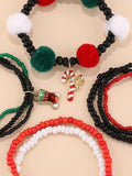 Christmas Hanging Glass Bead Bracelet