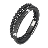 Stainless Steel Men's Natural Stone Bracelet High Magnet Clasp