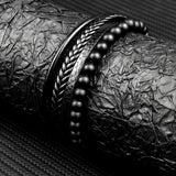 Stainless Steel Men's Natural Stone Bracelet High Magnet Clasp