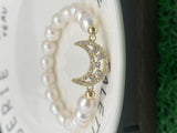 Delicate Pearl Hollow Moon Bracelet for Women - Christmas Birthday Gift