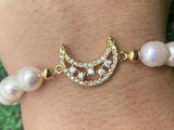 Delicate Pearl Hollow Moon Bracelet for Women - Christmas Birthday Gift