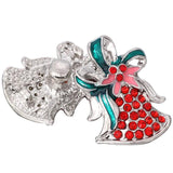 10pcs/lot Christmas Snap Jewelry Rhinestone Bell Snap Buttons Women Kids 18mm