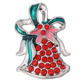 10pcs/lot Christmas Snap Jewelry Rhinestone Bell Snap Buttons Women Kids 18mm