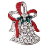 10pcs/lot Christmas Snap Jewelry Rhinestone Bell Snap Buttons Women Kids 18mm