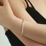 Natural Pearl Chain Bracelet 18 K Metal Bracelet