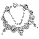 Women's Charm Bracelet Heart Lock Key Love Pendant Christmas Gift