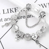 Women's Charm Bracelet Heart Lock Key Love Pendant Christmas Gift