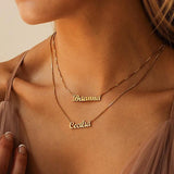 Custom Couple Name Necklace Double Layer Choker Stainless Steel Jewelry
