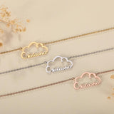 Custom Cloud Name Necklace Women Personalized Wave Nameplate Jewelry