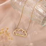 Custom Cloud Name Necklace Women Personalized Wave Nameplate Jewelry
