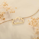 Custom Cloud Name Necklace Women Personalized Wave Nameplate Jewelry
