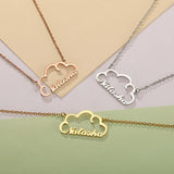 Custom Cloud Name Necklace Women Personalized Wave Nameplate Jewelry