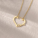 Custom Name Heart Necklace Ring Holder