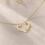 Custom Name Heart Necklace Ring Holder