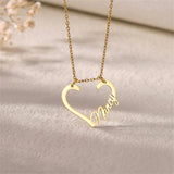 Custom Name Heart Necklace Ring Holder