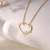 Custom Name Heart Necklace Ring Holder