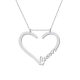 Custom Name Heart Necklace Ring Holder