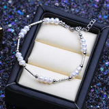 Layered Pearl Bracelet Tube Freshwater Pearl Bangle for Women