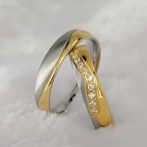 Western Christmas Crown Wedding Rings For Couples Men Women Stainless Steel