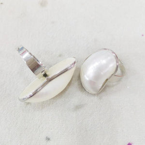 Vintage Natural Shell Beads Antique Rings for Women Silver Party Christmas Gift